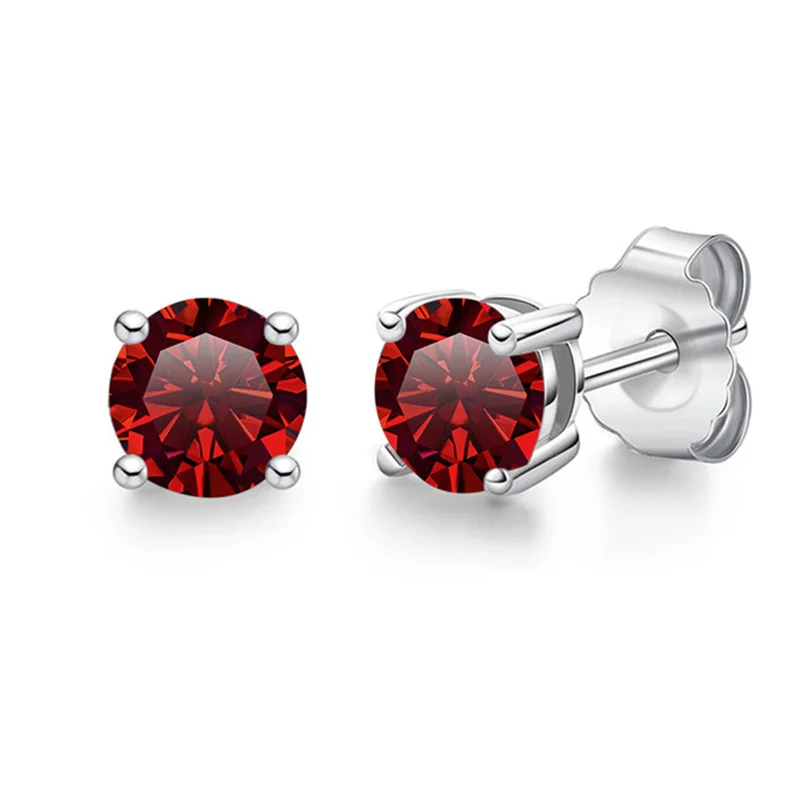 

Multicolor 6.5mm 1ct*2 Brilliant Round Cutting Mossstone Screw Earring For Women S925 Sterling Silver Stud Ear Fine Jewelry