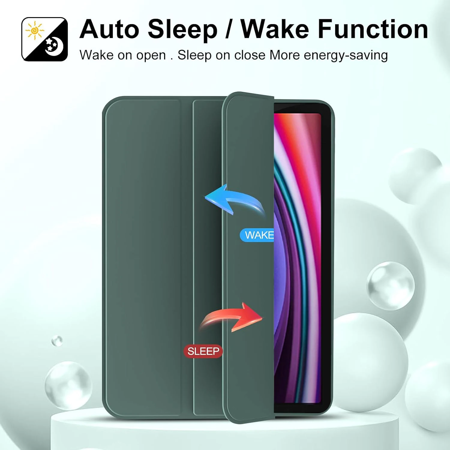 Tri-fold Flip Case Magnetic Stand PU Leather Protective Tablet Cover