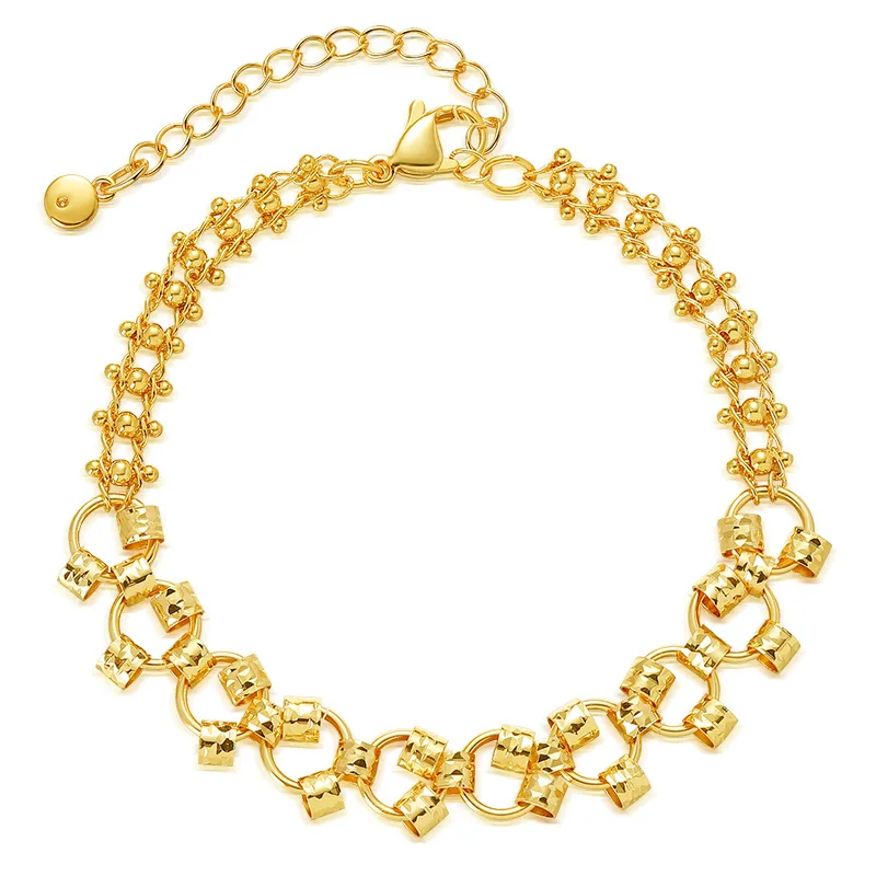Doppio Strato Di Pasta Fritta Twist Ferroga Charm Bracciali Disco Love Heart Pockmark Braccialetto Di Perline D'Oro Per Le Donne Lady Gift Jewelry
