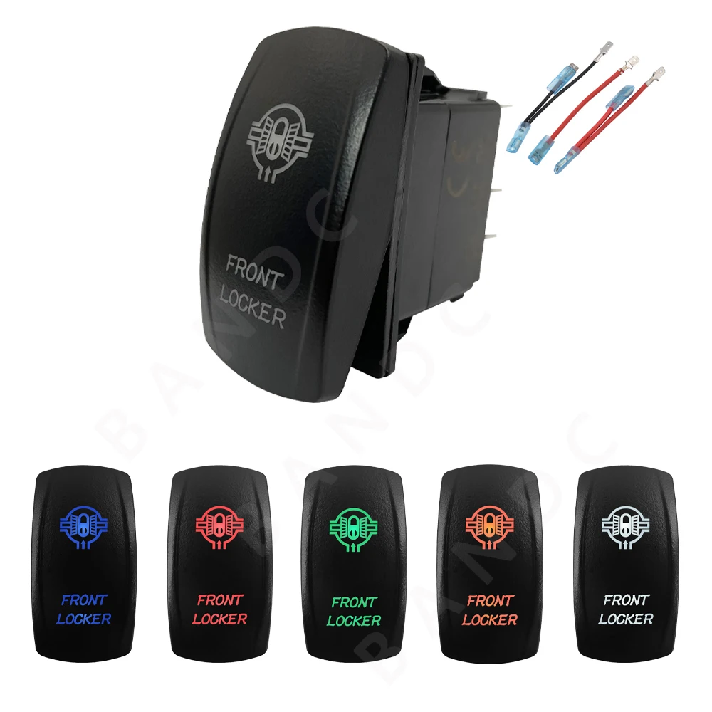 Front Locker Rocker Switch 5Pin On Off Backlit Toggle Switch for Car