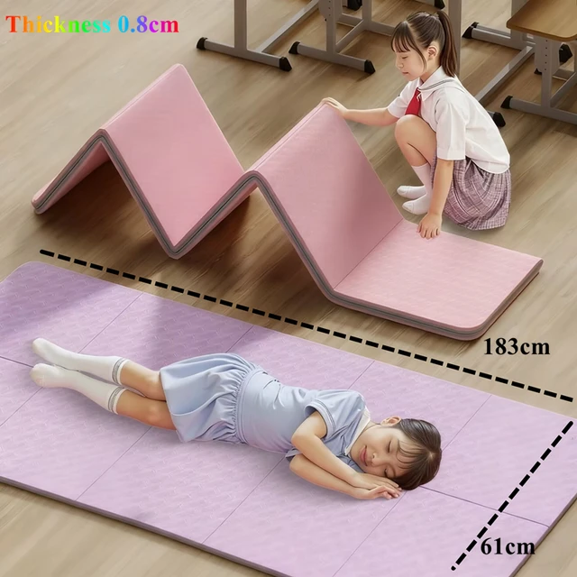 Fold Portable Fitness 8mm Home Exercise Thick TPE Foldable Yoga Mat 183*61cm Moisture-proof Easy Storage Travel Yoga Pilates