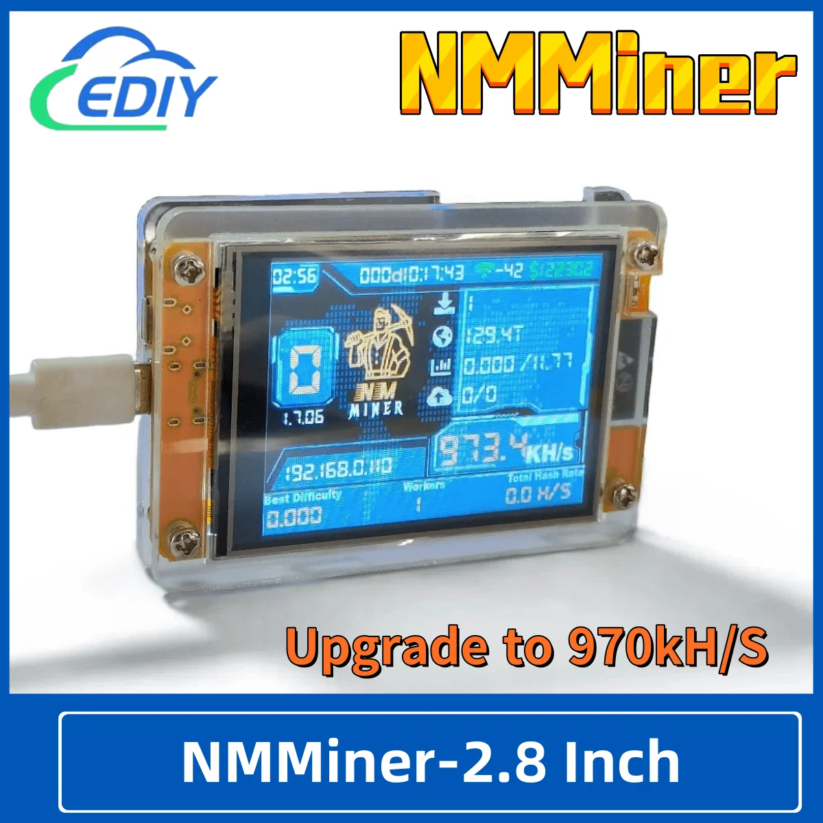 NMMiner NerdMiner CYD Hashrate 960KH/s 2.8 inch Cheap Yello Display Lucky  Miner ESP32-2432S028 Crypto Solo Lottery Bitcoin DROOM - AliExpress