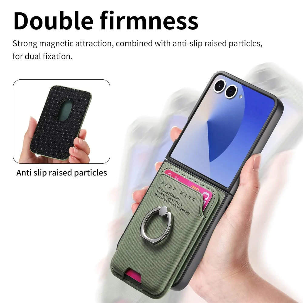 Luxury Detachable Magnet RFID Wallet Case with Ring Cover