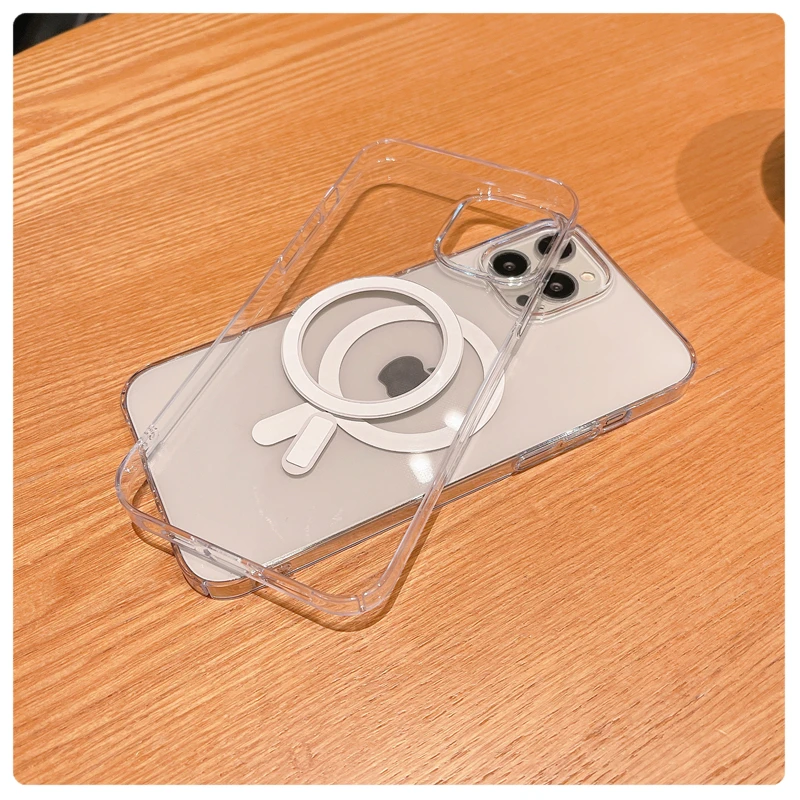 For Magsafe Wireless Charging Clear Magnetic Phone Case For iPhone 12 11 13 Pro MAX Mini XR X XS Transparent Shockproof Cover iphone 12 pro max phone case