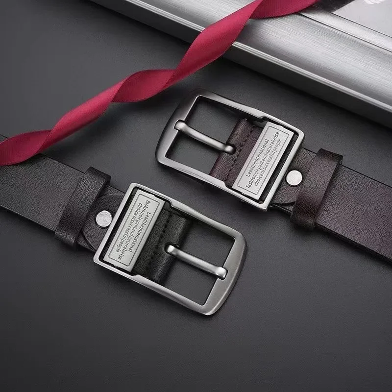 Men's Fashionable Silver Buckle Leather Belt - Trendy & Versatile Luxury Accessory