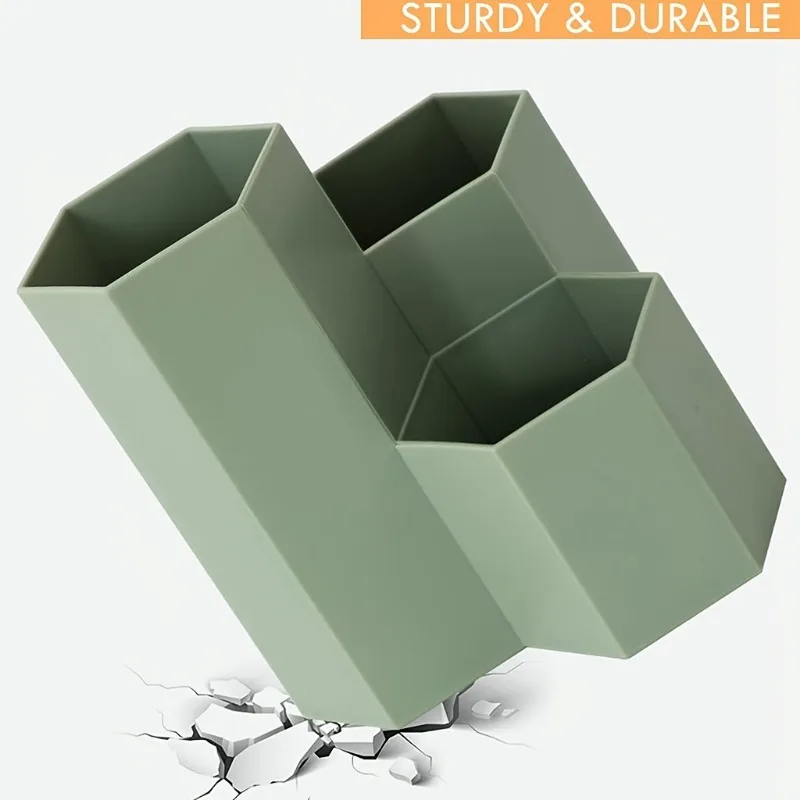 Organizzatore per cassettiera da scrivania da 1 pezzo, organizer per penne da scrivania, portapenne, portapenne a 4 scomparti, tazza trasparente per organizer per matite - immagine 4