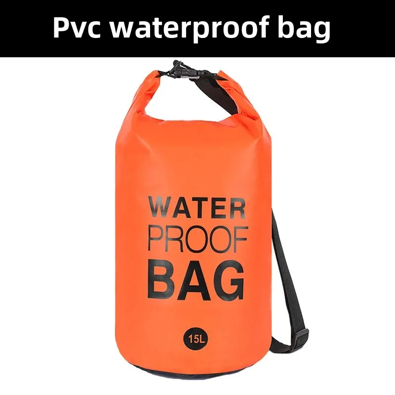 Outdoor Waterproof Swimming Beach Bag Diving Bucket Bag Storage Double Shoulder Backpack for Stream Tracing PVC Material