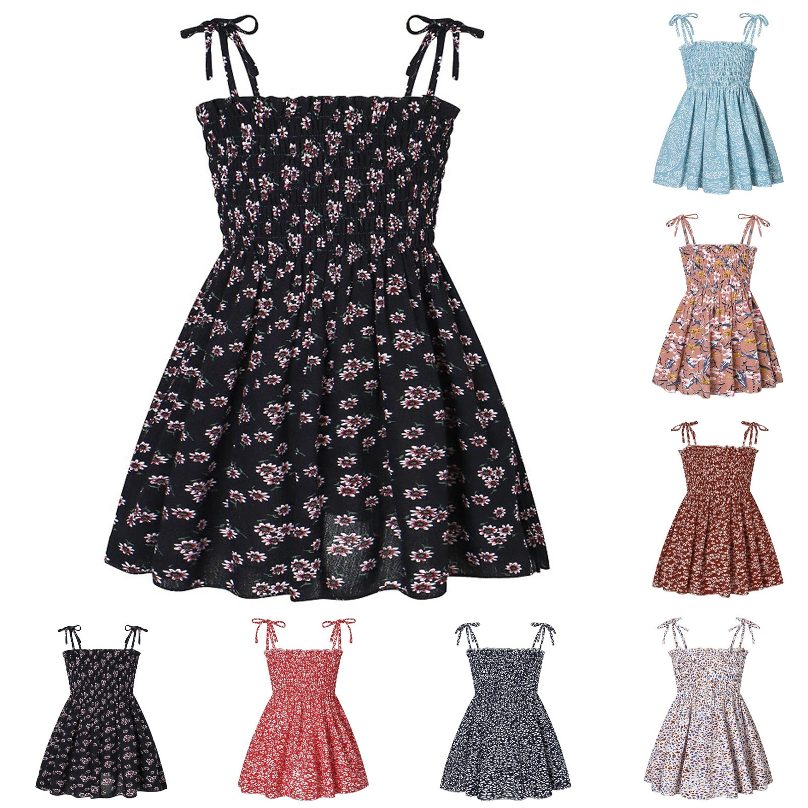 bridesmaid dresses 1Y-5Y Kid Girl's Strap Suspender Solid Color Dress Skirt Party Princess Bib Strap Skirt Clothes Outfits Dress dresses for women