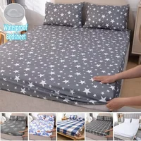 1pc Waterproof Bed Hats Single Piece Breathable Anti-mite All-inclusive Mattress Cover Dust Cover Solid Color Fitted Bed Sheets 1