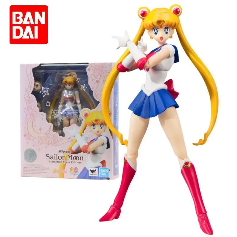 

New Bandai Genuine Figure Sailor Moon Anime Figures Shf Tsukino Usagi Sailor Moon 30th Collection Model Aciton Figure Toys