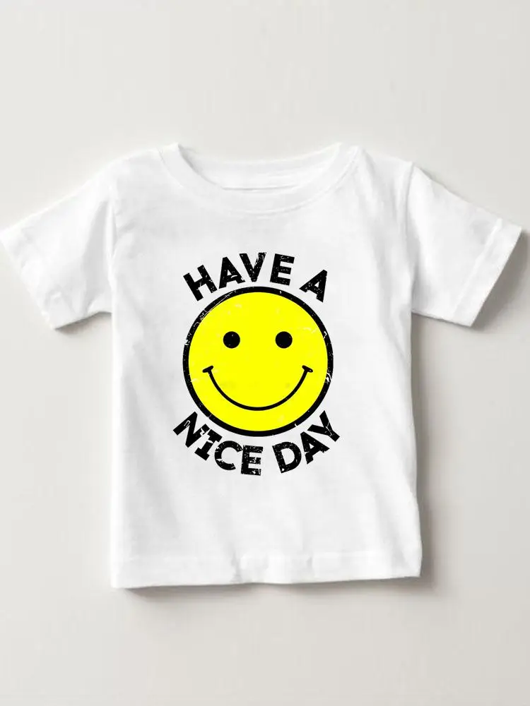 

Funny Letter Lovely Cute Short Sleeve Fashion Kids Tees Tops O-neck Girls Boys Summer Cartoon Outfits T-shirts Children Clothes
