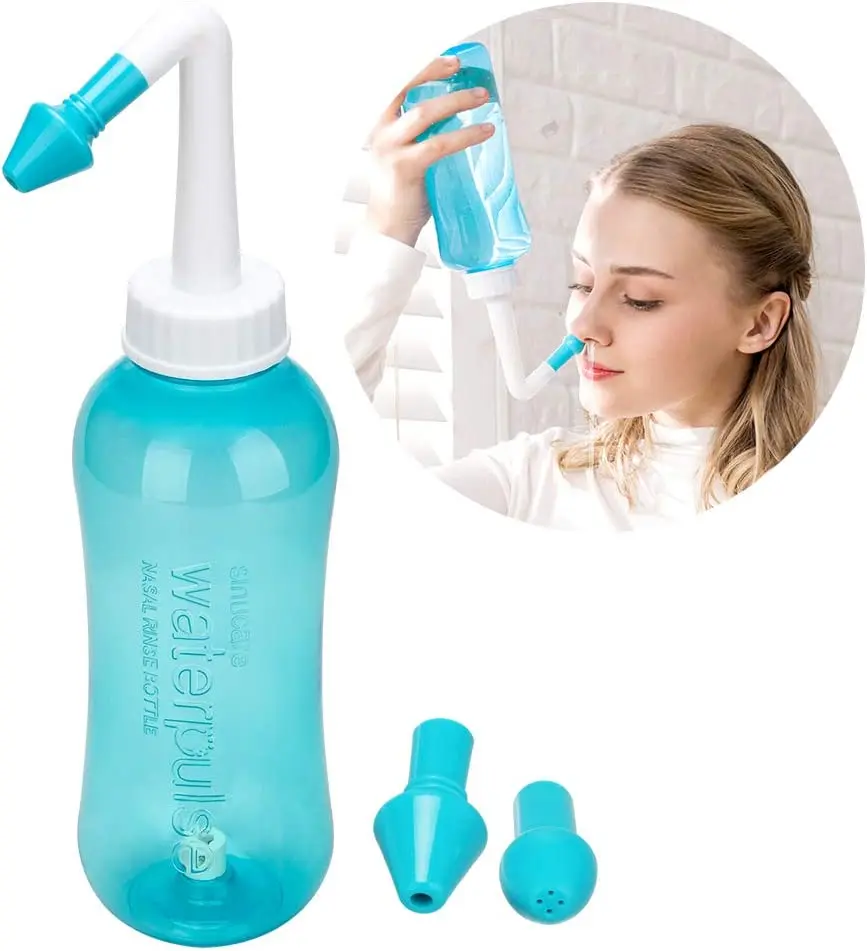 Waterpulse Lavado Nasal 500ml/ Irrigador nasal/ Kit de Lavado Nasal y  Sinusal/ Rinitis alérgica Tratamiento Para Adultos & Niños- Botella Para  limpieza de nariz (500ml-azul) : : Salud y Cuidado Personal