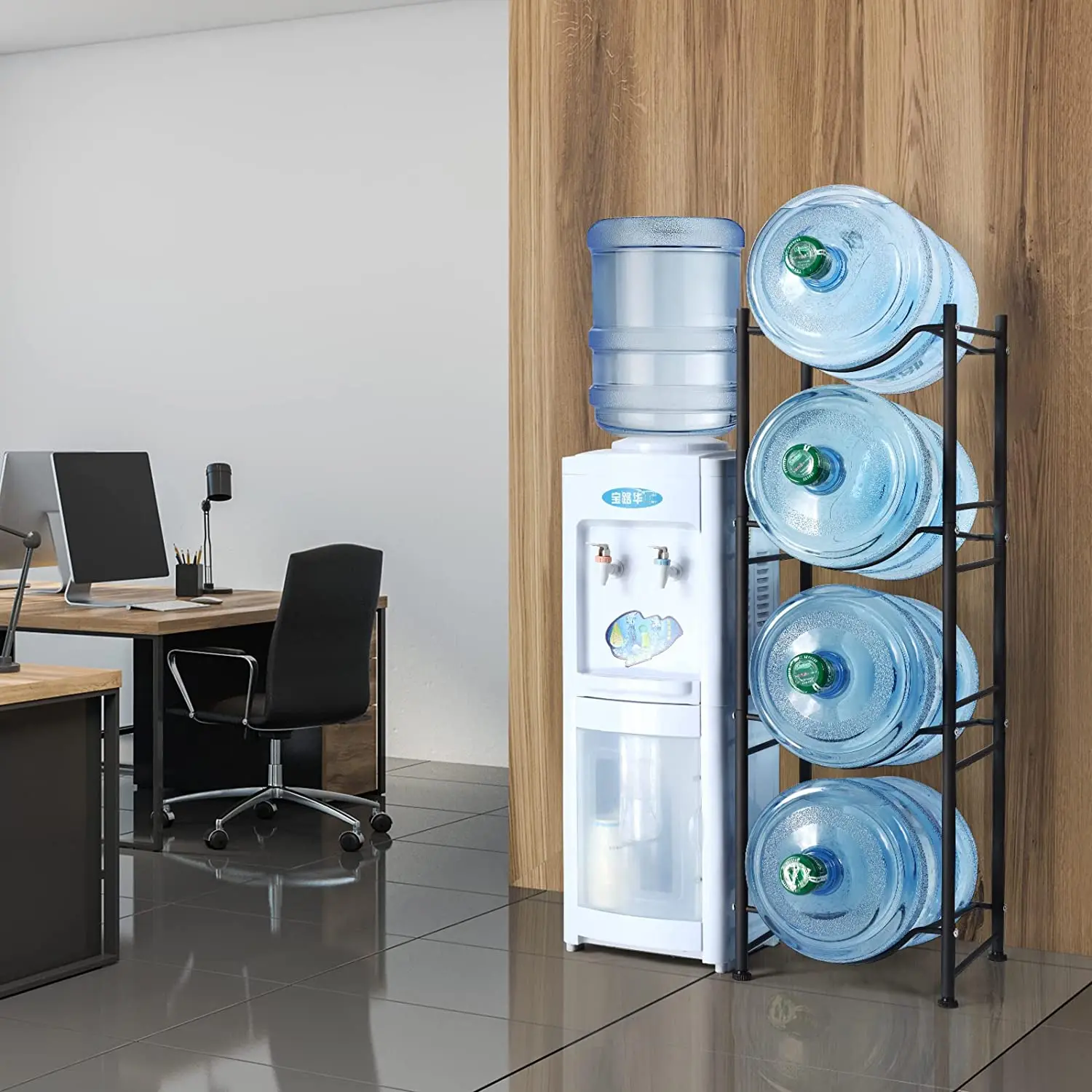 4 Tier Heavy Duty Water Cooler Jug Storage Rack 5 Gallon Water Bottle Jug Holder storage rack plastic storage rack
