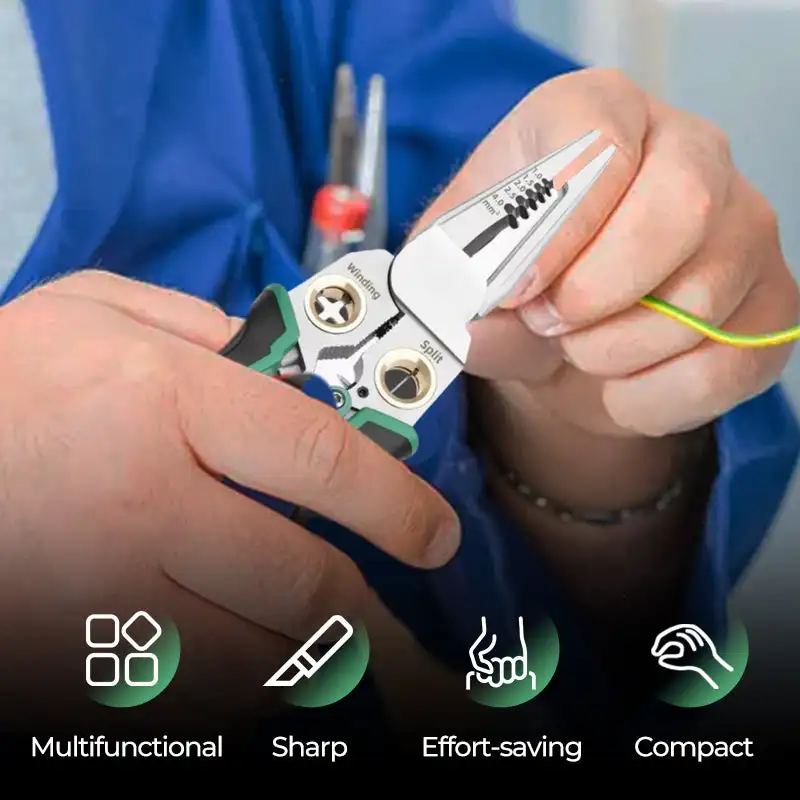 Pince A Denuder Electricien Pince à Dénuder Multifonction 8 En 1 LAOA - Test De Tension, Coupe, Dénudage, Serrage - Pour Électriciens Pince Multifonction Coupe-fils