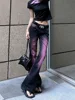 Grape Purple American High Street Elastic Micro Flared Jeans For Women And Men, High Waist Slimming Flared Pants, Long Pants For 1
