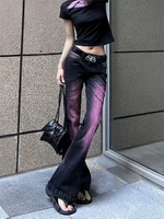 Grape Purple American High Street Elastic Micro Flared Jeans For Women And Men, High Waist Slimming Flared Pants, Long Pants For 1