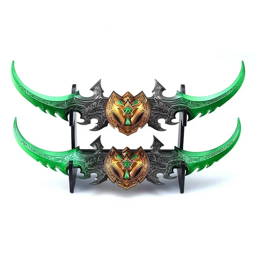 29cm World of Warcraft Weapon Warglaive of Azzinoth Illidan Azeroth 29cm Metal Anime Game Uncut Weapon Model Crafts Gift Toy 3