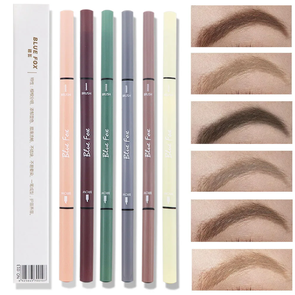 

Brow Tint Enhancer Eyebrow Pen Double Head Black Brown Grey Long-Lasting Waterproof Natural Automatic Rotation Woman Eye Makeup