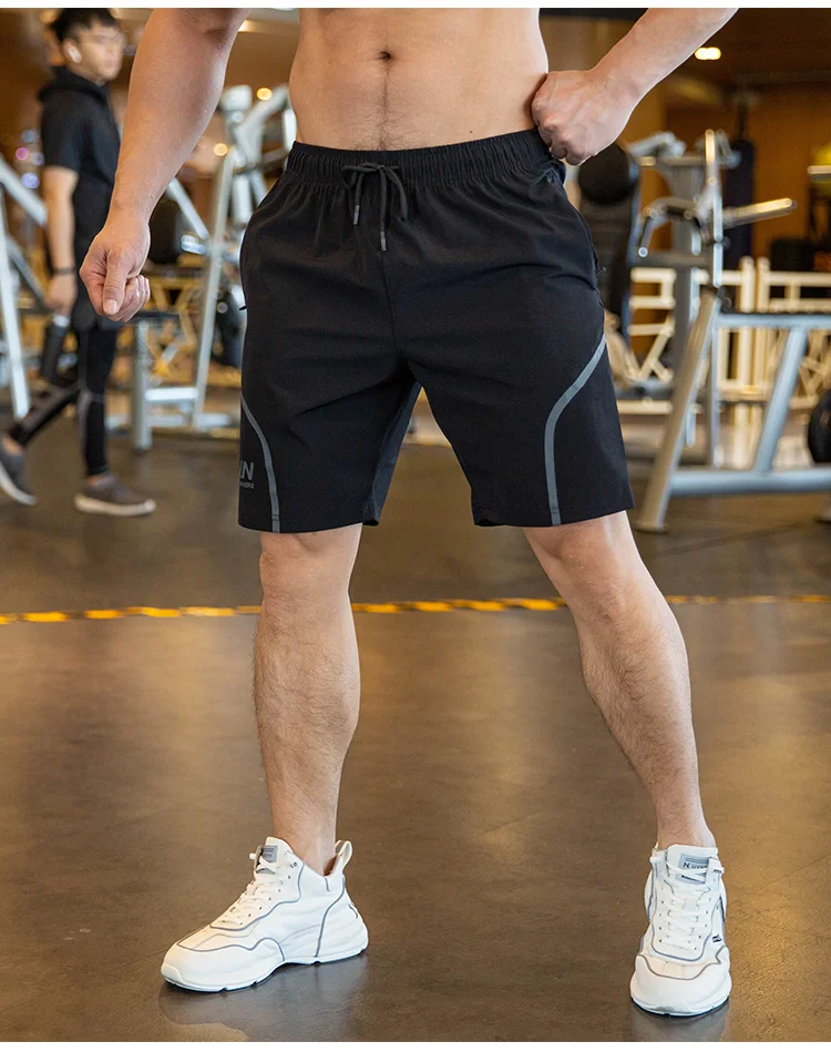 Mens Beach Shorts - Fitness Joggers with Zip Pockets