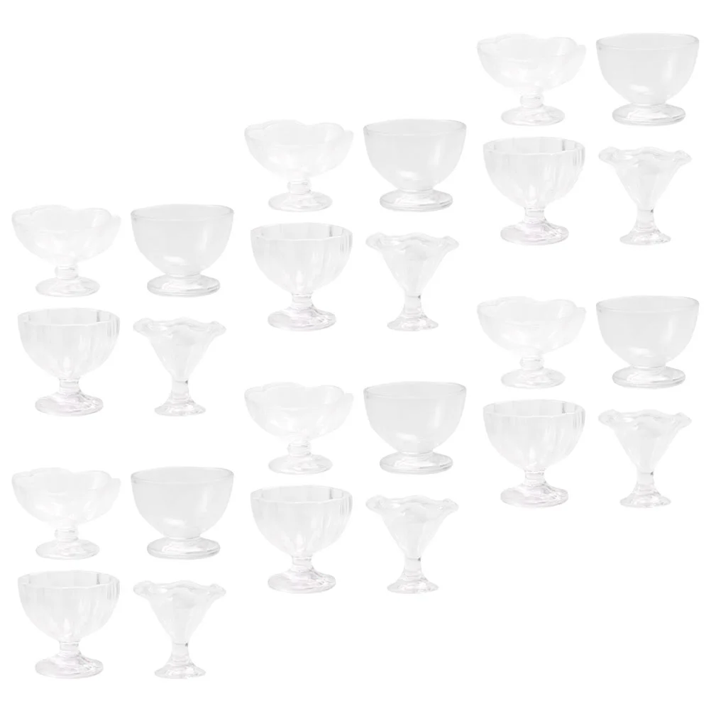 

24 Pcs Model Container Mini Cup Baby Food Containers Goblet Cups Pvc House Supply