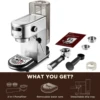 Neretva 20 Bar Espresso Machine Compact Espresso Maker with LED Display & Milk Frother for Home Barista Stainless Steel 5