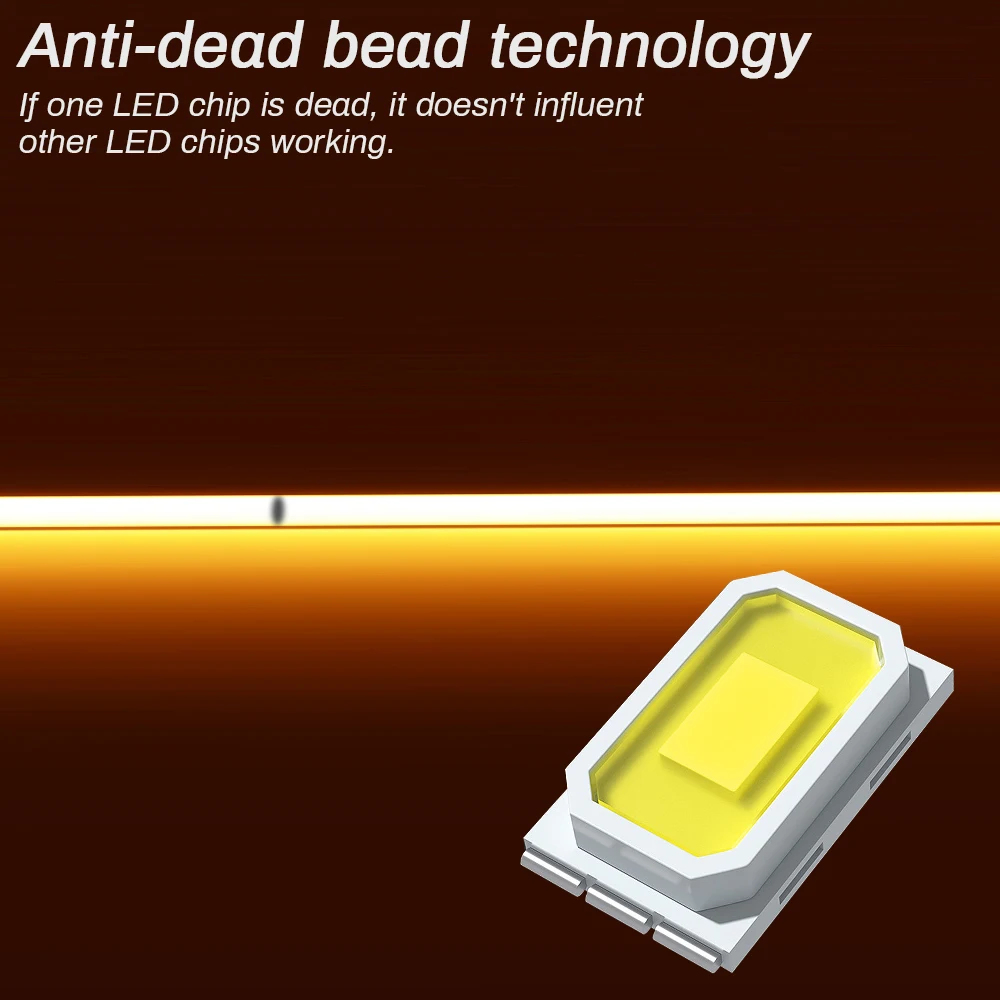 3mm 5mm COB LED Strip 12V 24V Dimmable 3000K 4000K 6000K High Density Flexible LED Light For Home Decor RA90 LED Strip Lights 3