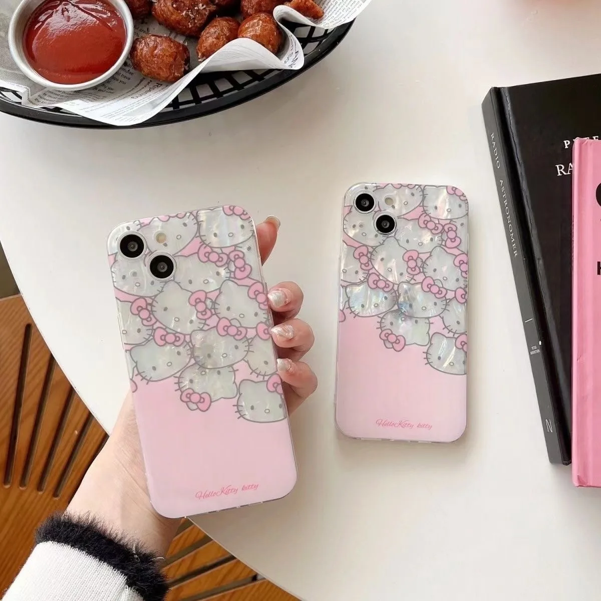 Sanrio Hello Kitty Pink Girl Cute Phone Case For iPhone 15 14 13 12 11 Pro Max 7 8 Plus SE XR XS MAX Y2K Anti Fall Laser Shell