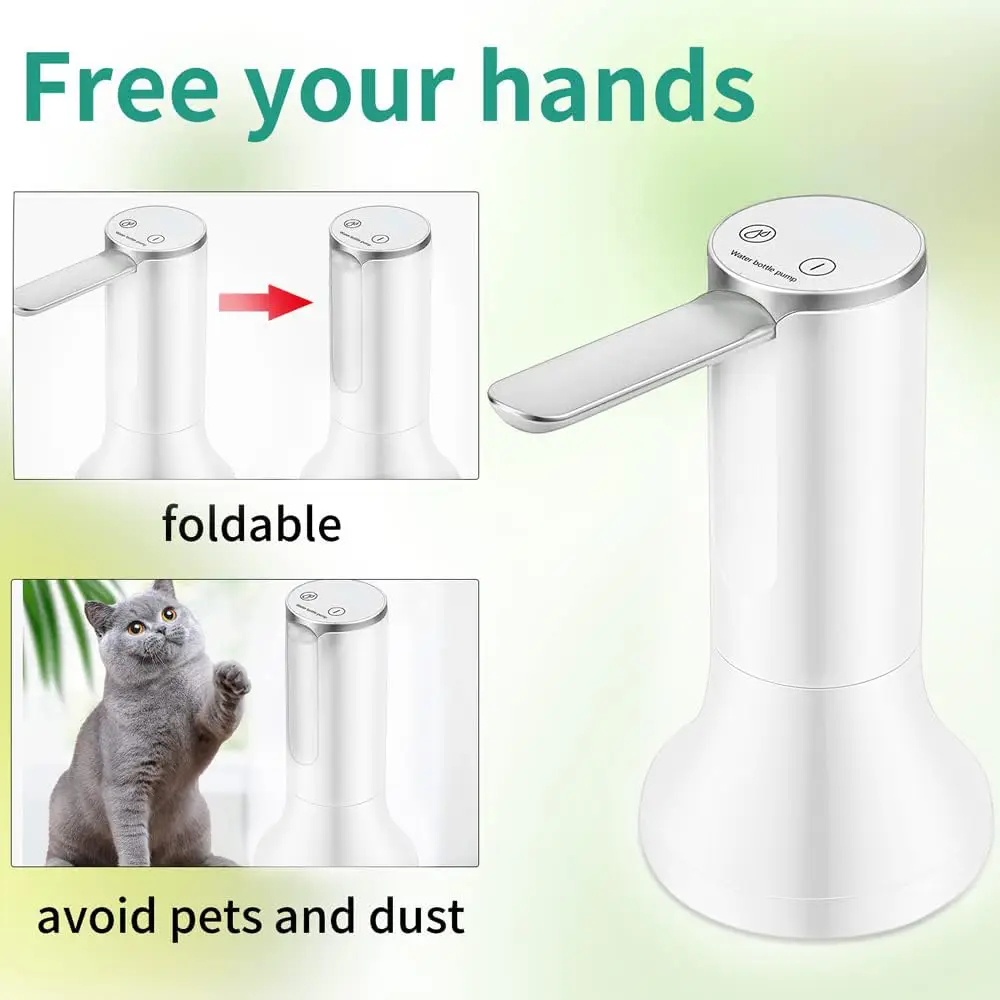 Electric Water Pump Dispenser, Foldable Type-C Charge Automatic Beverage Drinks Dispenser Water Pump Bottle for Travel Camp