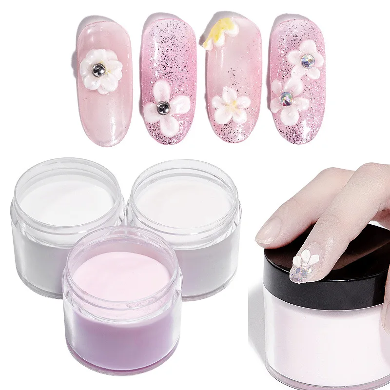Acrylic Powder Kit 3Colors 1 pc Acrylic Powder for Nails Art Polymer Tips Builder Pink Clear White Nails Professional