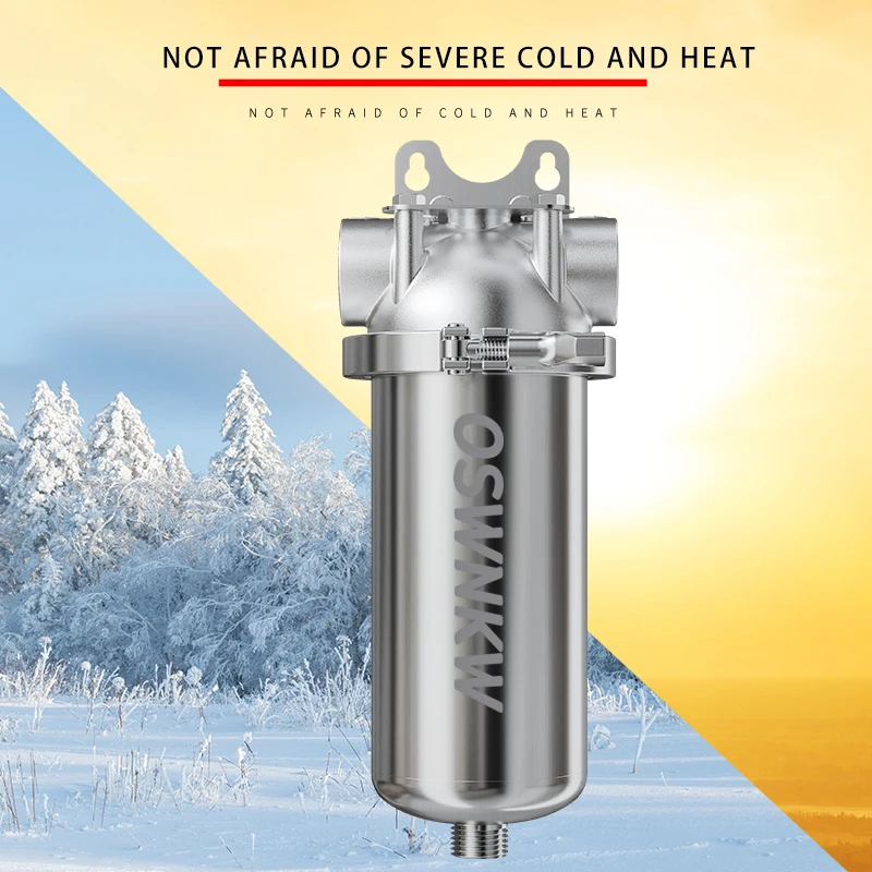 10 inches Pre Filter Purifier Whole House Spin Down Sediment Water Filter Central Prefilter System Backwash Stainless Steel Mesh Water Filter Water Purifier Filter Element