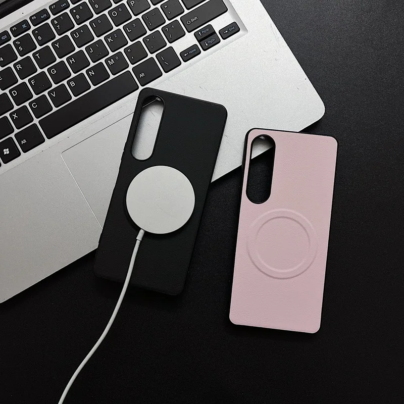 Luxury PU Leather MagSafe Magnetic Phone Case - Wireless Charging Shockproof Cover