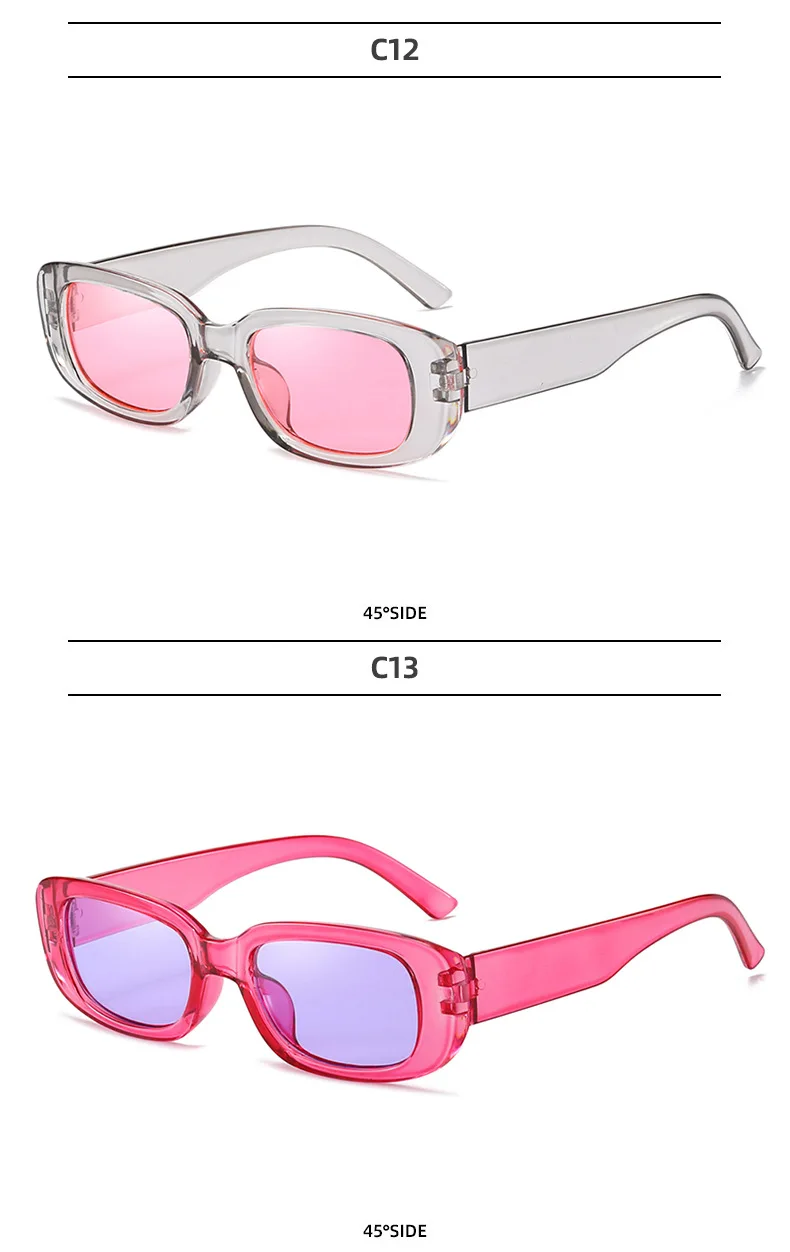 2023 Small Rectangle Frame Sunglasses Jelly Color UV400 Protection Sun Glasses Goggles Summer Beach Street Eyewear for_voghion.com