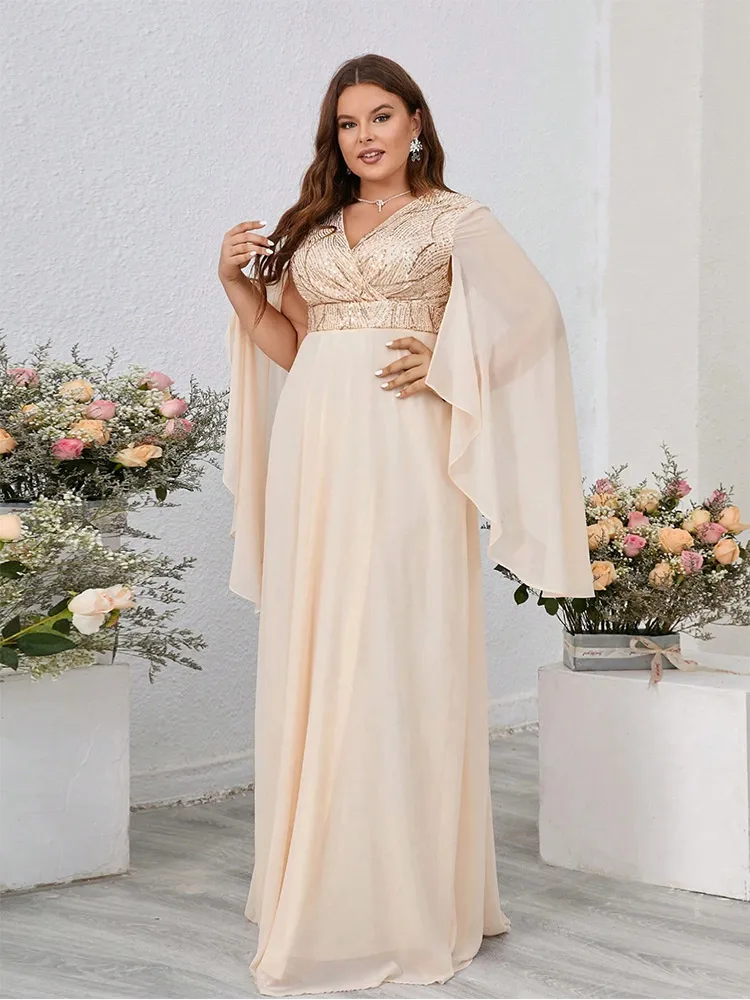 Kama Escote En V Vestido De Dama De Honor Con Saten Faja Lazo Marfil Tallas Grandes