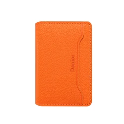 Luxury Faux Leather Magnetic Wallet with Flip Pocket and Card Storage (Orange)