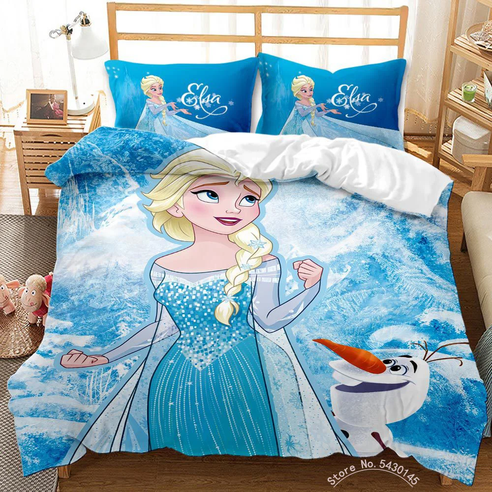 Baby Crib Bedding Set Disney Girls Frozen Elsa Anna Bedding Set Double Queen King Size Duvet Cover Single Twin Children Gift