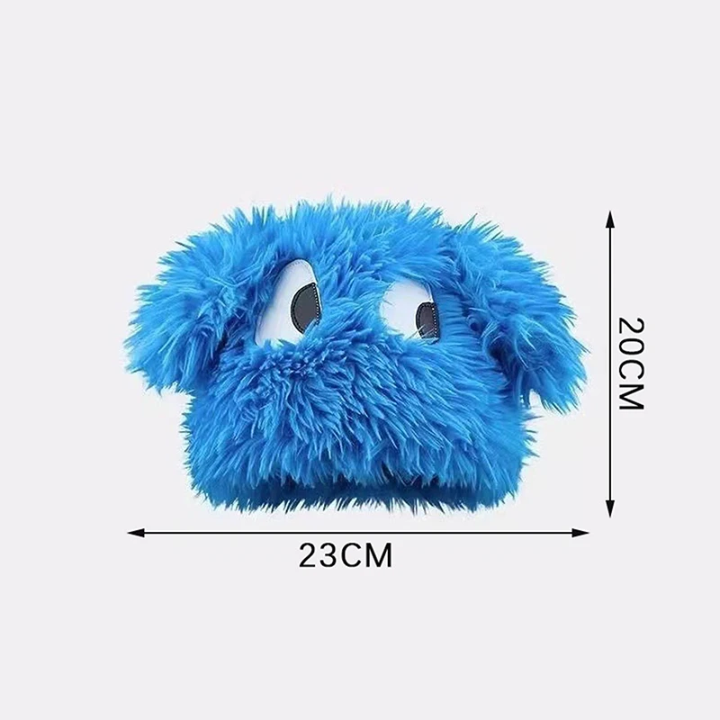 Cute Cartoon Big Eyes Funny Puppy Plush Pullover Hat Female Autumn Winter Warm Thick Long Ear Protective Hat 6