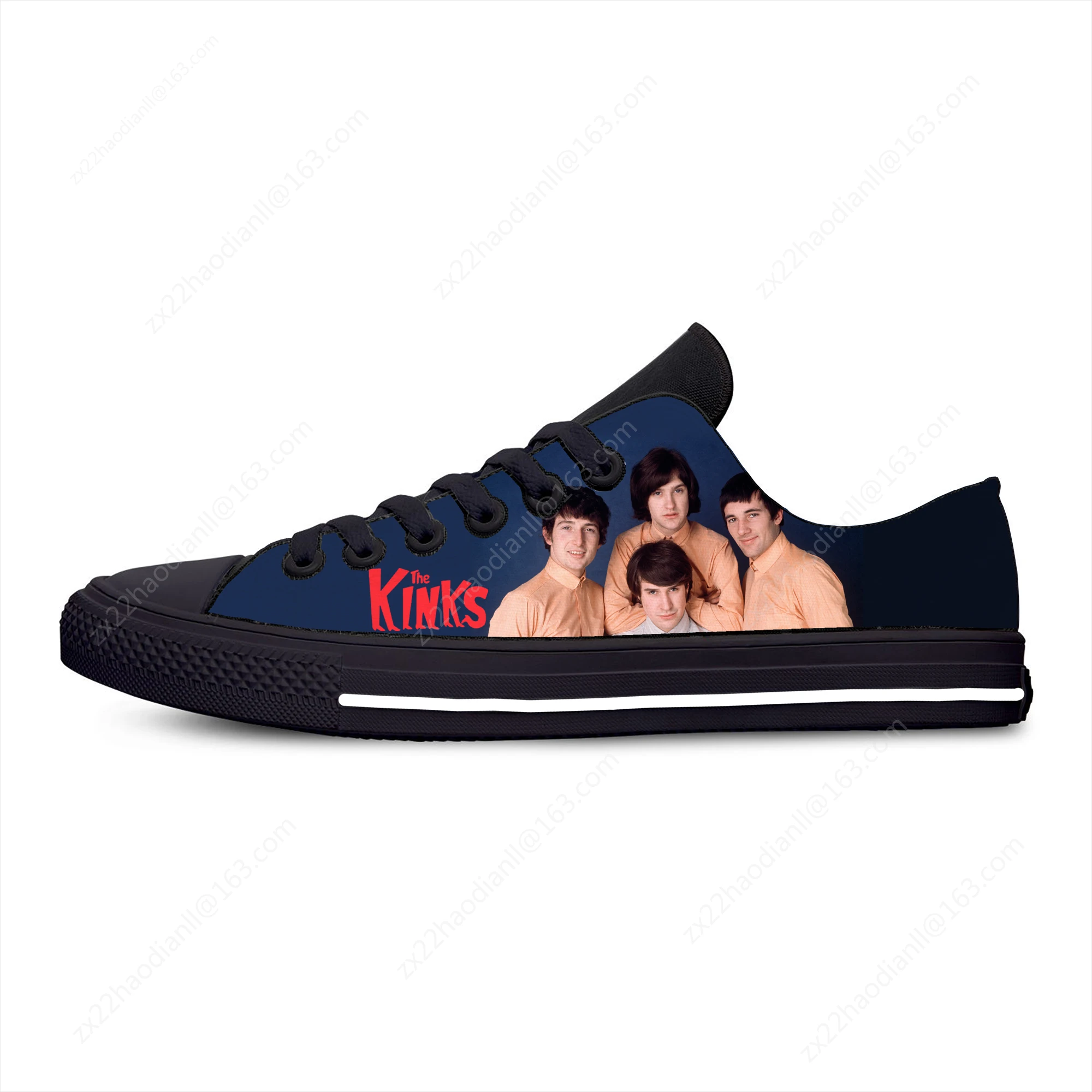 The Rock band Low Top Sneakers Kinks Mens Womens Teenager Casual Shoes Running Shoe 3D Print Breathable Lightweight shoe