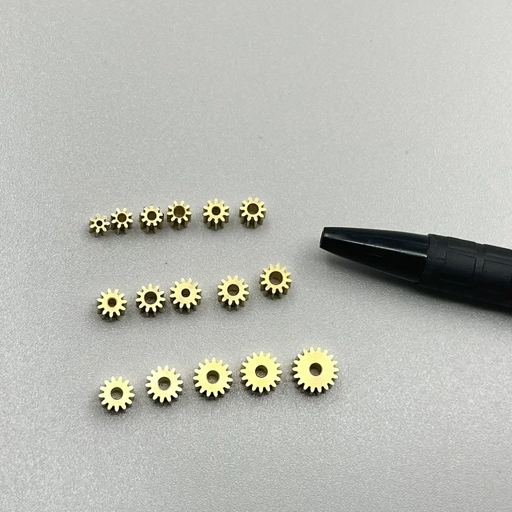 0.4M Modulus Brass Gear 7T/8T/9T/10T/11T/12T/13T/14T/15T/16T/18T Teeth Copper Metal Pinion Gear Fit 1mm 1.5mm 2mm Shaft Toy Car