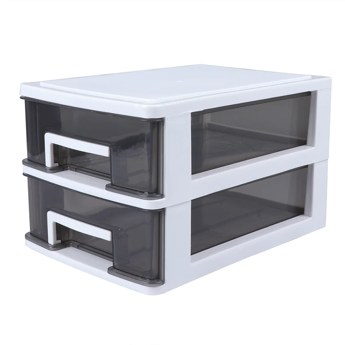 

Plastic Storage Bins Plastic Drawer Cabinet 2 Layer Stacking Storage Organizer Drawer Type Closet White Frame Storage