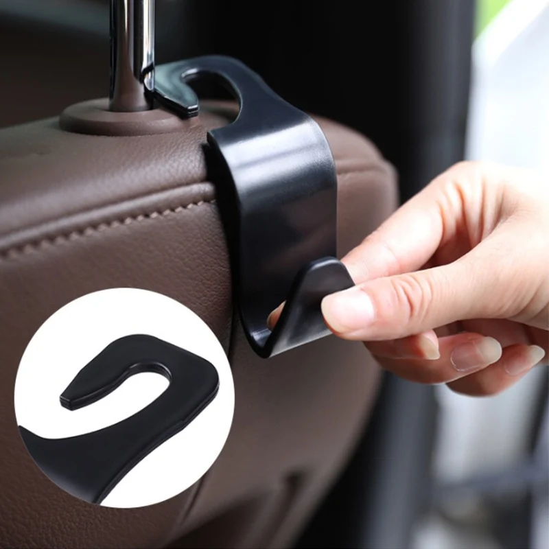4pcs Auto Seat Headrest Hooks Car Vehicle Back Seat Organizer Holder Bag Handbag Purse Clothes Storage Hanger