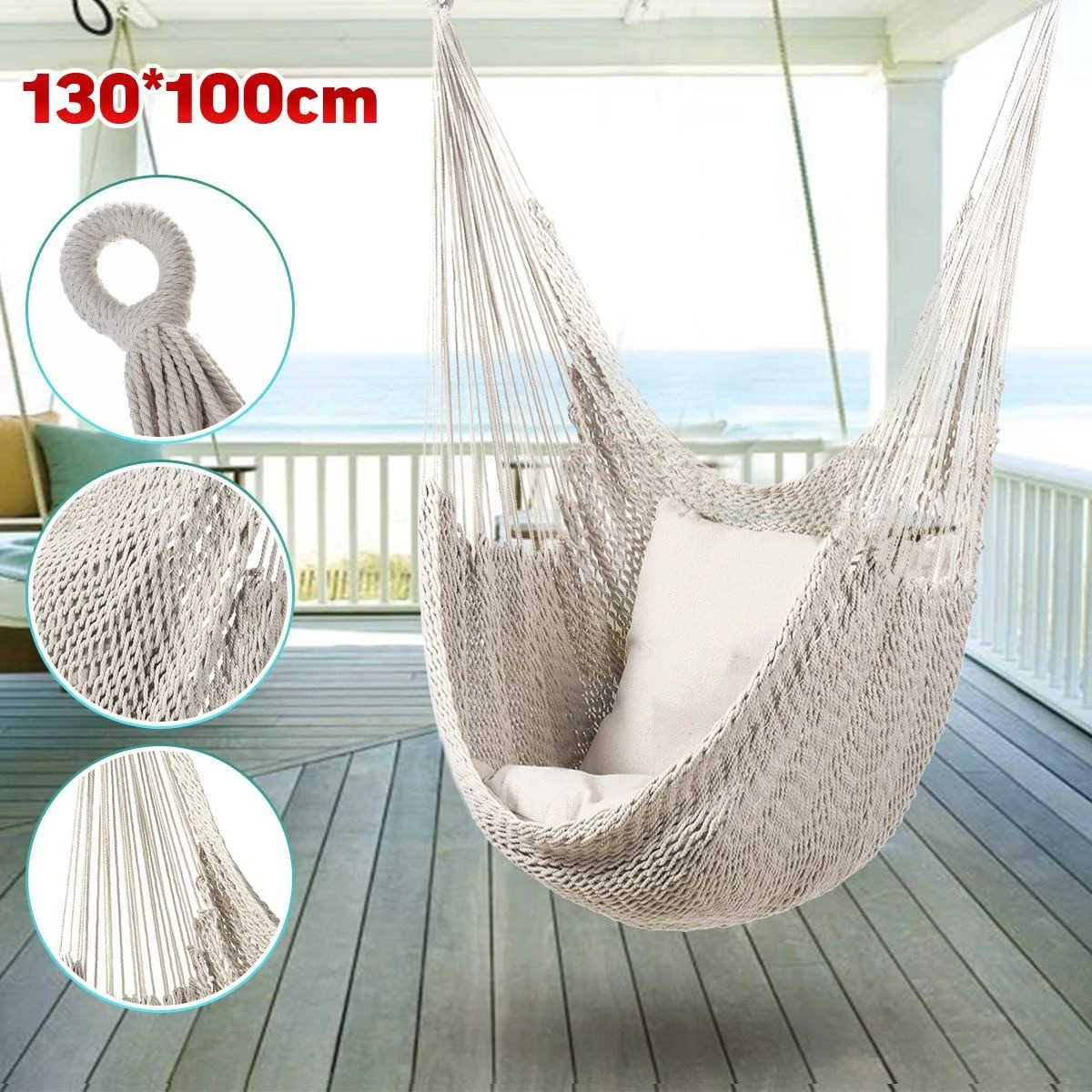 Hammock Chair Outdoor Indoor Garden Bedroom Furniture Outdoor Hanging Chair for Child Adult Safety Camping Swing Chair