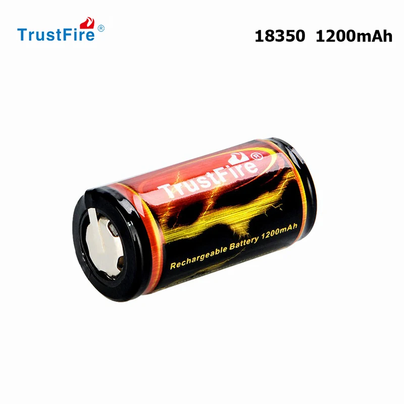 Flat Top 1200mAh 18350 Lithium ion Battery Rechargeable 3.7V Liion