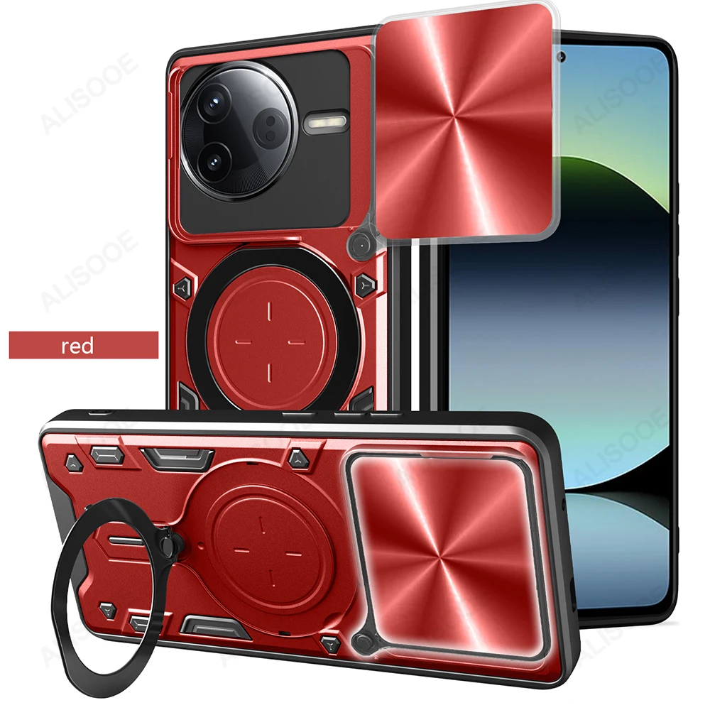 Slide Camera Shield with Ring Stand - Durable Shockproof Phone Case
