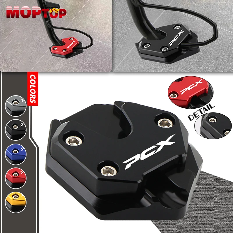 

New Motorcycle Kickstand Extender Foot Side Stand Enlarger Extension Pad Support Plate For Honda PCX 160 PCX160 pcx 2021-2023