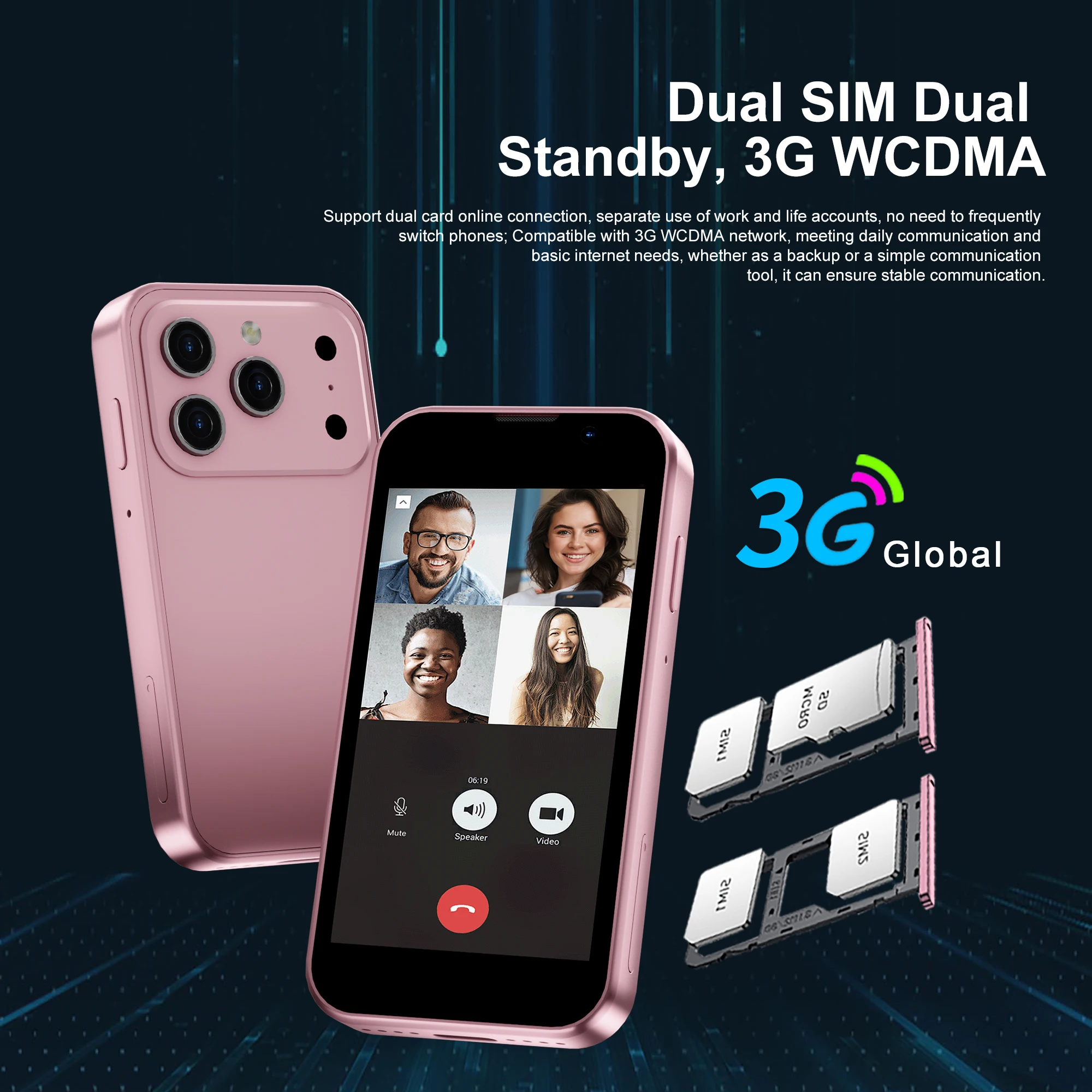 SERVO 17SE MINI Small Smart Mobile Phone 2 SIM 3G WCDMA Andriod Google Play ROM 16GB WiFi Hotspot Face Unlock Pocket Smartphones