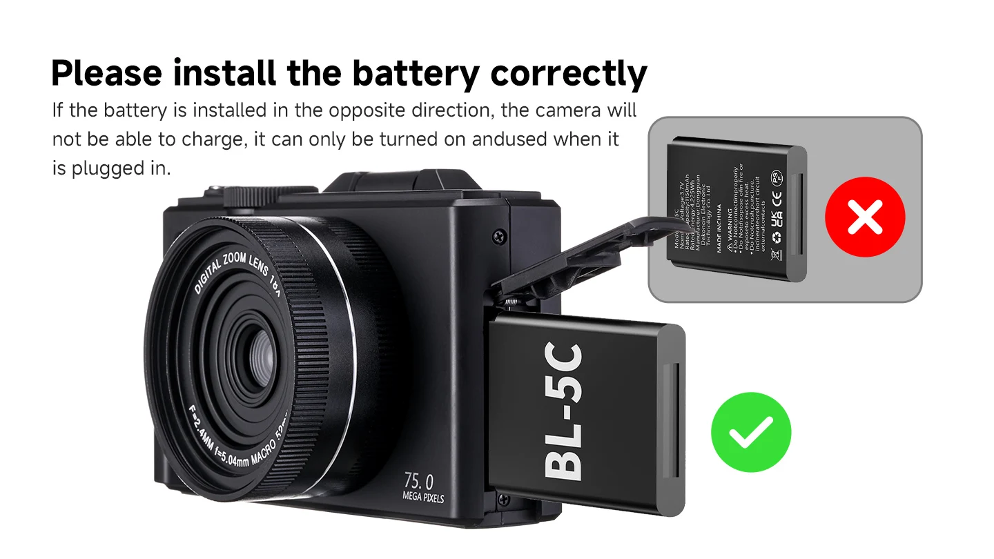 Digitalkamera 5k 75mp Mit 180 Grad Klappbildschirm Und Wlan_voghion.com