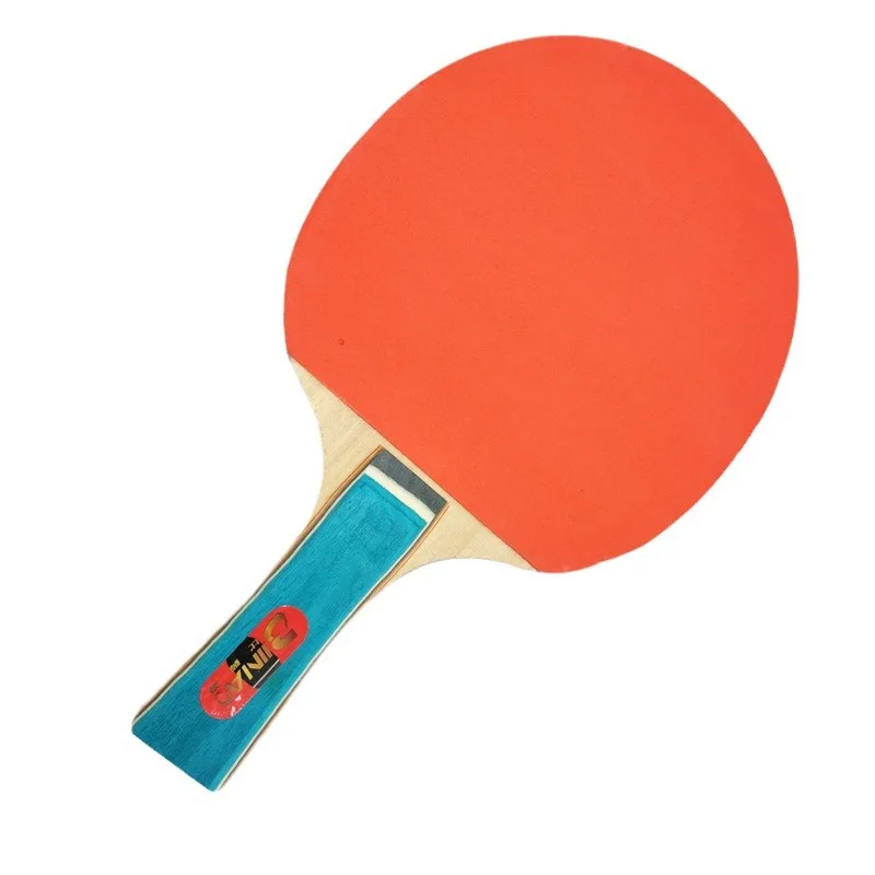 Solid Wood Shakehand Grip Reverse Rubber on Both Sides Two Racket Three Ball Training Table Tennis Rackets