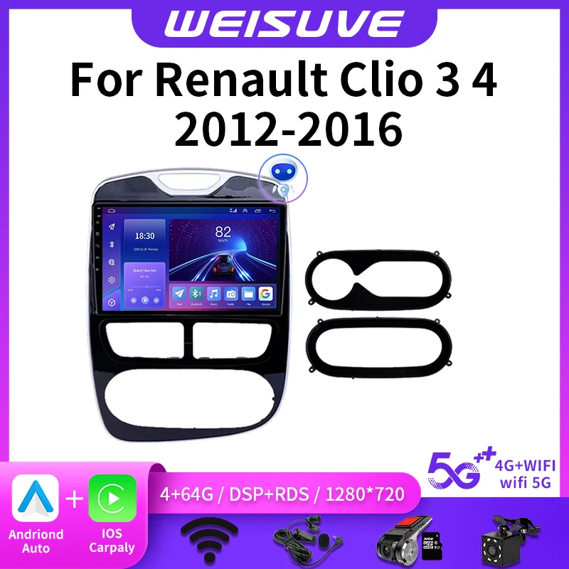 Android Auto Carplay For Renault Clio 3 4 2012 2018 Car Radio Stereo