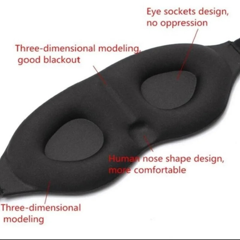 Deluxe 3D Comfort Sleep Mask - Soft Padded Eye Cover & Relaxation Aid