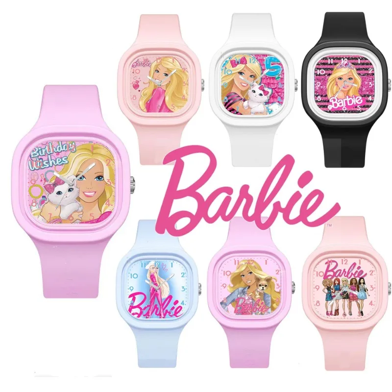 Miniso Animation Cartoon Character Cute Barbie Doll High Quality Skin Feel Silicone Quartz Watch for Children's Christmas Gift